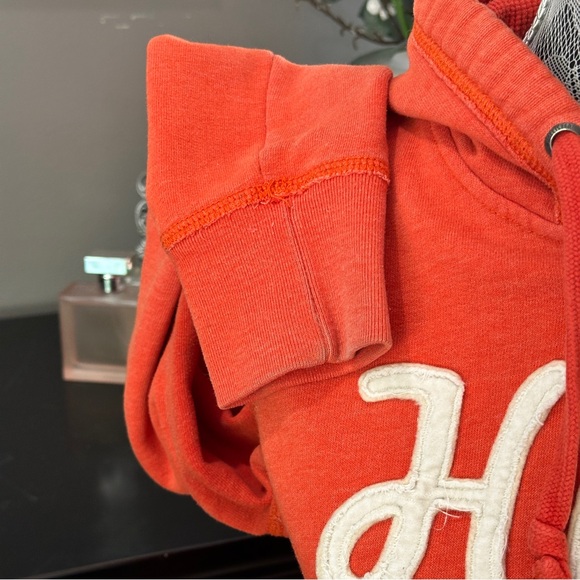 Y2K Hollister HCO Full-Zip Hoodie Orange Chenille Logo Size L - Picture 7 of 16